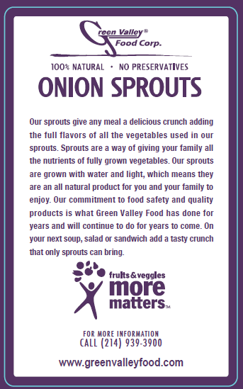 Green Valley Food Corp. ONION SPROUTS